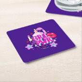 Girls-Power Rechteckiger Pappuntersetzer (angewinkelt)