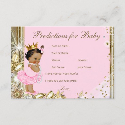 Girls Predictions & Advice for Parents Baby Shower Hinweiskarte (Vorderseite)