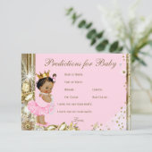 Girls Predictions & Advice for Parents Baby Shower Hinweiskarte (Stehend Vorderseite)