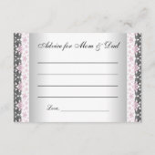 Girls Predictions & Advice for Parents Baby Shower Hinweiskarte (Rückseite)