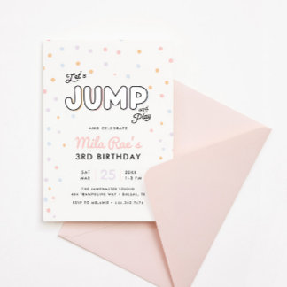 Girls' Preppy Jump & Bounce Party Einladung