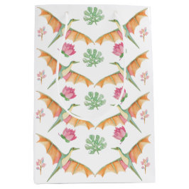 Girls Pretty Dinosaur Birthday Gift Bag   Mittlere Geschenktüte