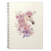Girls Pretty Ponies Pastel Floral Horse Notizblock (Vorderseite)