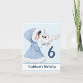 Girls Princess Birthday Owl Wintercard Einladung