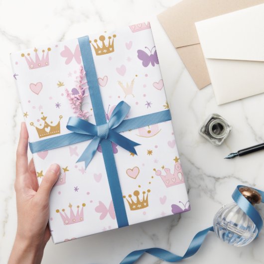 Girls Princess Crown Geburtstag Geschenkpapier (Schenken)
