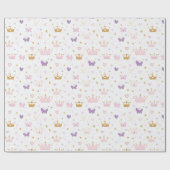 Girls Princess Crown Geburtstag Geschenkpapier (Flach)