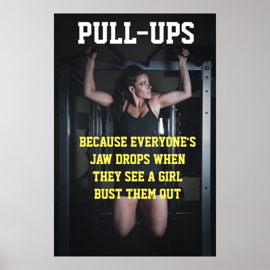 Girls Pull-Ups trainieren Motivierend Gymnastikang Poster (Vorne)