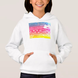 Girls Pullover Hoodie Rainbow Cuttlefish