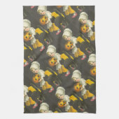 Girls Pumpkin Cat Vintag Halloween Küchentuch (Vertikal)