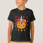 Girls Pumpkin Niedlich Unicorn Pumpkin Herbst Ki T-Shirt (Vorderseite)