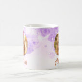Girls Purple Bubbles Photo Name Birthday Kaffeetasse (Mittel)
