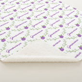 Girls Purple Floral Name Blanket Sherpadecke (3/4)