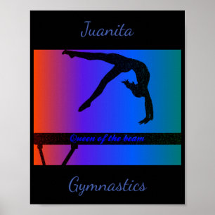 Girls Queen of the Beam Gymnastics Poster