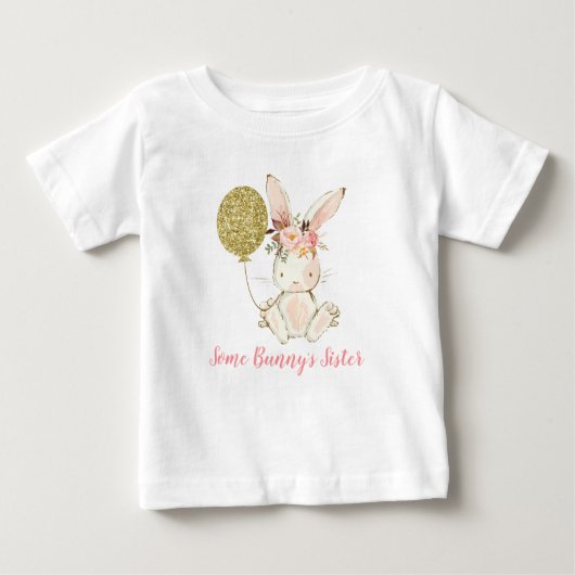Girls Rabbit Balloon Ein wenig Bunny's Sister T-Sh Baby T-shirt (Vorderseite)