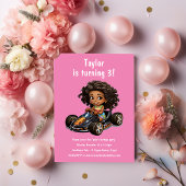 Girls Race Car Kindergeburtstag Party Einladung