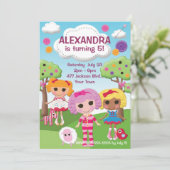 Girls Ragdoll Geburtstagsparty Einladung (Stehend Vorderseite)