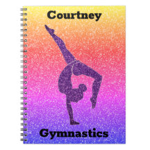 Girls Rainbow Glitzer Gymnastik Notebook