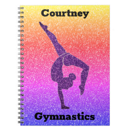 Girls Rainbow Glitzer Gymnastik Notebook Notizblock