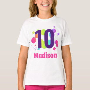 Girls Rainbow Glow Geburtstagsparty Age Shirt