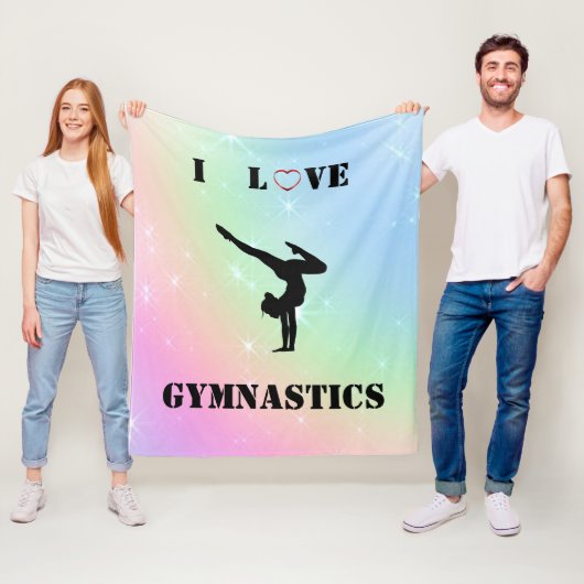 Girls Rainbow "I Liebe Gymnastics" Fleece Blanket (Beispiel)