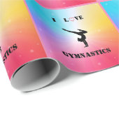 Girls Rainbow "I Liebe Gymnastics" Geschenkpapier (Rolleneckpunkt)