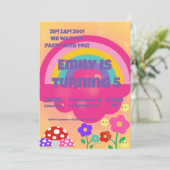 Girls Rainbow Kingdom Einladung (Stehend Vorderseite)