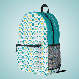Girls Rainbow Türkis Bedruckter Rucksack