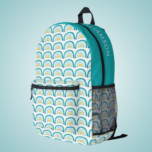 Girls Rainbow Türkis Bedruckter Rucksack