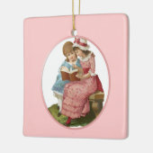 Girls Reading Keramikornament (Links)