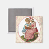 Girls Reading Magnet (Vorderseite/Rückseite)