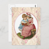 Girls Reading Postkarte (Vorne/Hinten)