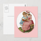 Girls Reading Postkarte (Vorne/Hinten)