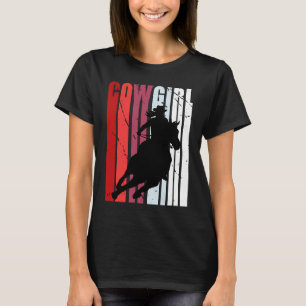 Girls Red Rodeo Reitsport Geburtstag Retro Vintag T-Shirt