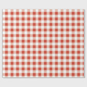 Girls Red Summer Gingham Birthday Geschenkpapier (Flach)