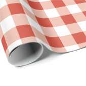 Girls Red Summer Gingham Birthday Geschenkpapier (Rolleneckpunkt)