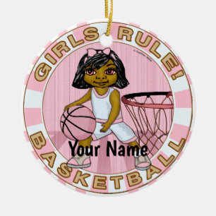 Girls regiert Basketball Keramik Ornament