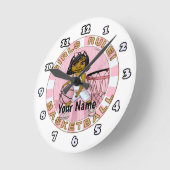 Girls regiert Basketball Runde Wanduhr (Winkel)