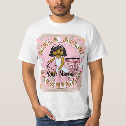 Girls regiert Basketball T-Shirt (Vorderseite)