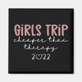 Girls Reise billiger als Therapie 2022 Urlaub Magnet (Vorne)