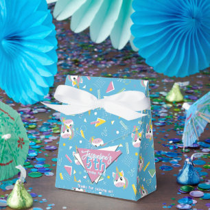 Girls Retro Blue Unicorn Geburtstag Geschenkschachtel