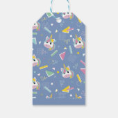 Girls Retro Purple Unicorn Birthday Geschenkanhänger (Rückseite)