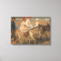 Girls Riding Donkeys am Strand (Isaac Israels)