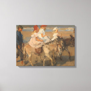 Girls Riding Donkeys am Strand (Isaac Israels) Leinwanddruck
