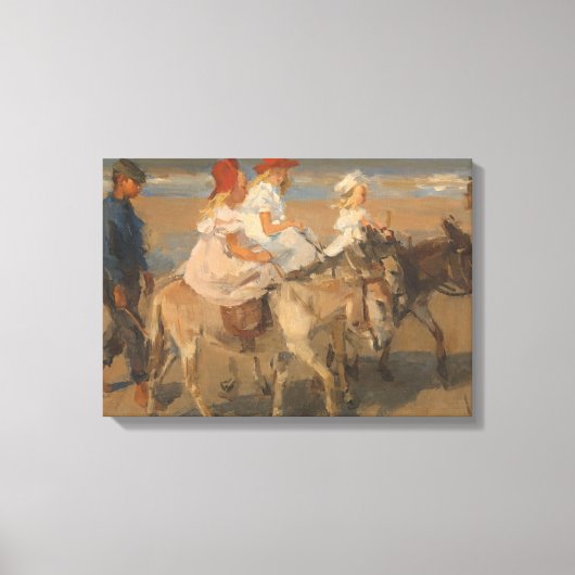 Girls Riding Donkeys am Strand (Isaac Israels) Leinwanddruck (Vorderseite)