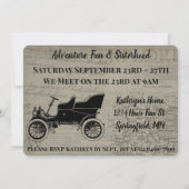 Girls Road Trip Vintage Einladung (Rückseite)