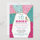 Girls Rock Klettern Geburtstagsparty Einladung (Vorderseite)