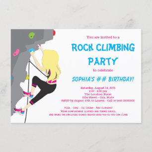 Girls Rock Klettern Geburtstagsparty Einladung