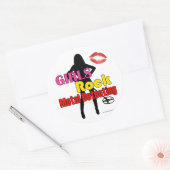Girls Rock Metal Detection Round Stickers (Umschlag)