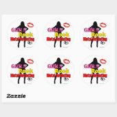 Girls Rock Metal Detection Round Stickers (Blatt)