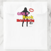 Girls Rock Metal Detection Round Stickers (Tasche)